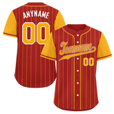 Custom Red Yellow Stripe Fashion Personalized Authentic Baseball Jersey BSBJ01-D017221
